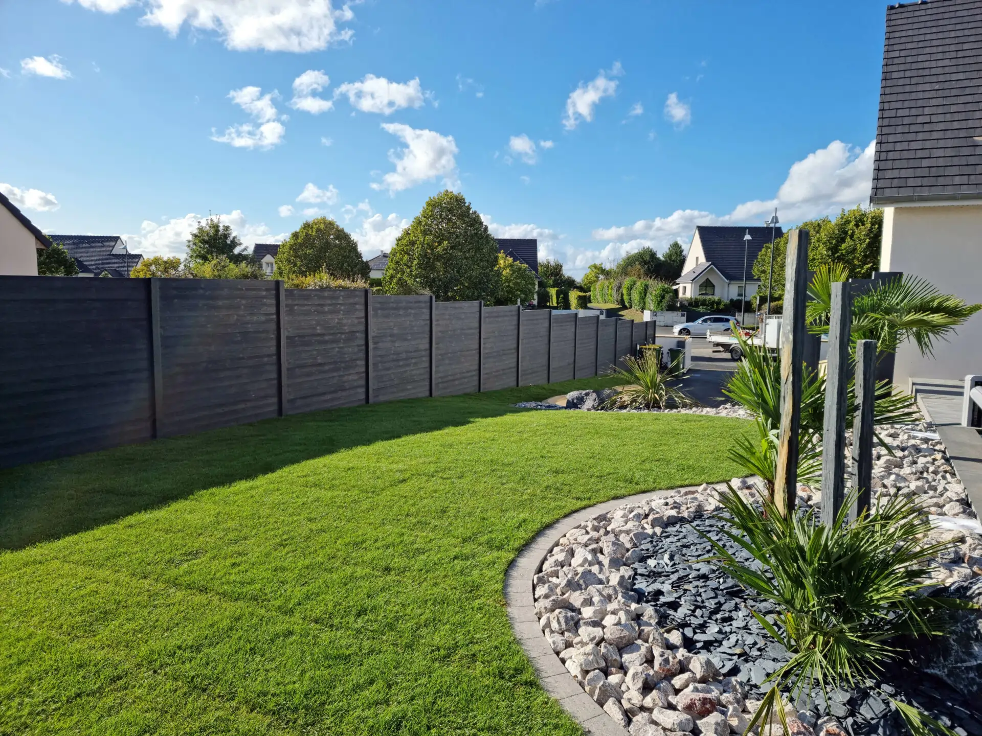 cloture béton imitation bois